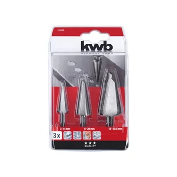 Fokozatmentes kúpfúró készlet 3 db KWB