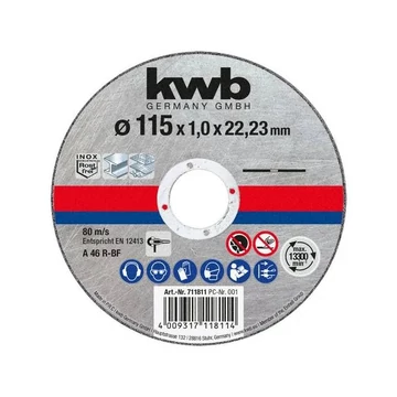 Vágókorong fémhez Kwb 115x1,0x22,23 mm