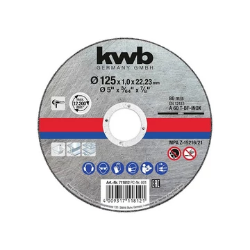 Vágókorong fémhez Kwb 125x1,0x22,23 mm