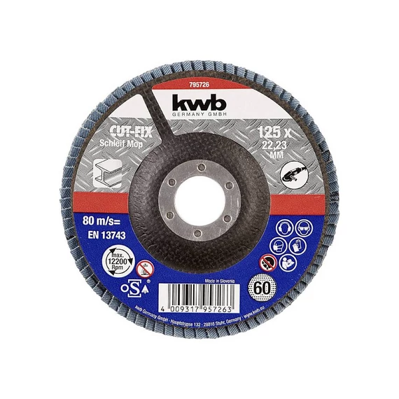 Lamellás csiszolókorong Kwb 125x22,23 mm 125GR60