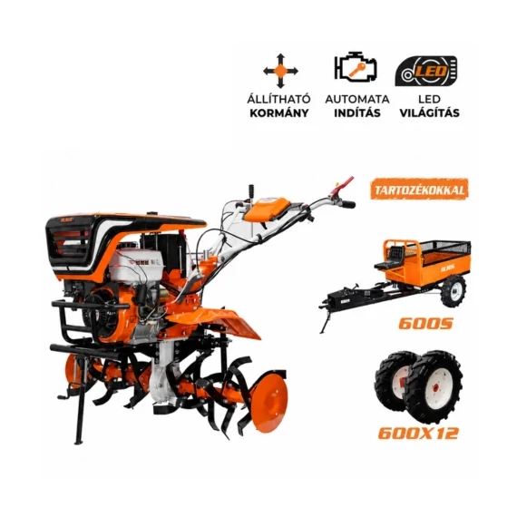 Kapálógép 4x4, Ruris 918K Pilot + 6.00-12 gumikerekek + töltögetõ